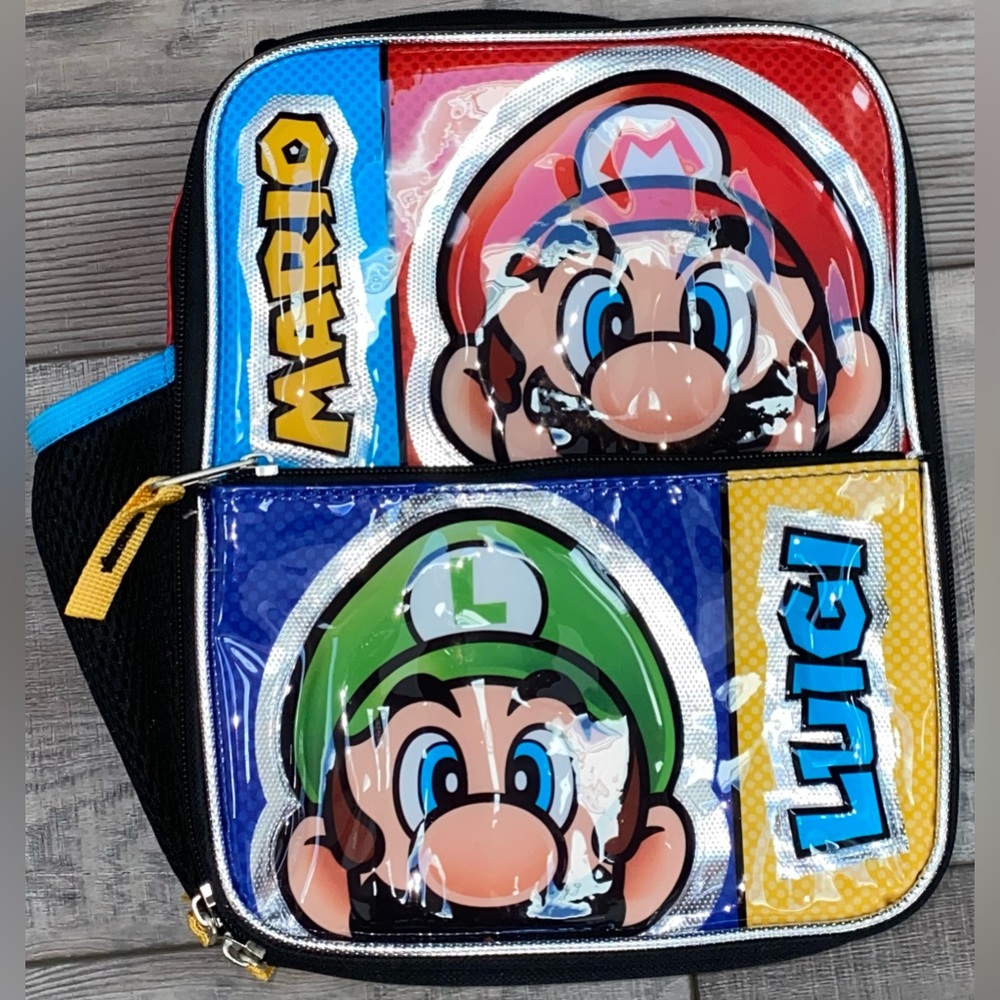 Super Mario Bros & Luigi Nintendo Character Insulated Lunch Bag Box